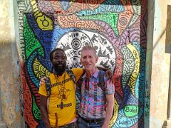 04B Jamaican street artist LifeChildArt and Jerome Ryan in front of Life mural by LifeChildArt Water Lane Street Art Kingston Jamaica 10-16-12,9,0